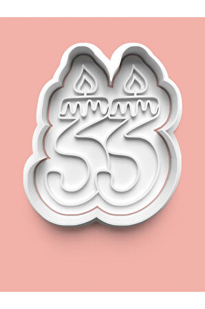 Mum Figürlü Otuz Üç Rakamı Kurabiye Kalıbı Ve Şeker Hamuru Kalıbı - 33 Numara