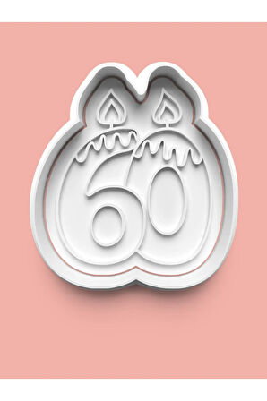 Mum Figürlü Altmış Rakamı Kurabiye Kalıbı Ve Şeker Hamuru Kalıbı - 60 Numara