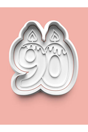 Mum Figürlü Doksan Rakamı Kurabiye Kalıbı Ve Şeker Hamuru Kalıbı - 90 Numara