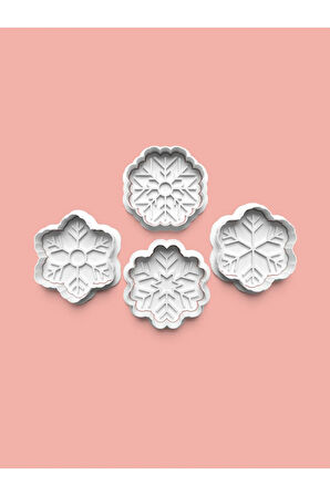 Kar Taneleri Kurabiye Kalıbı Ve Şeker Hamuru Kalıbı 4'lü set