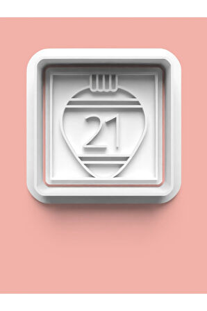 Kareli 21 Numara Figürü Kurabiye Kalıbı Ve Şeker Hamuru Kalıbı - Yirmi Bir Rakamı