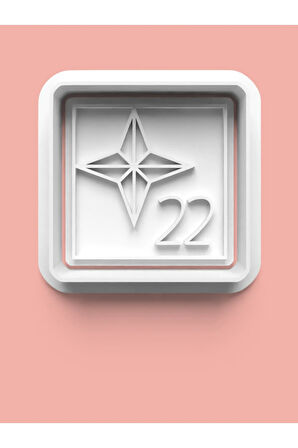 Kareli 22 Numara Figürü Kurabiye Kalıbı Ve Şeker Hamuru Kalıbı - Yirmi İki Rakamı