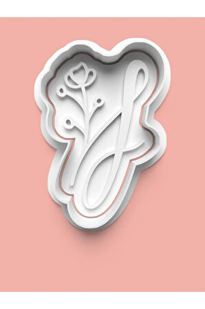 Çiçek Desenli J Harfi Kurabiye Kalıbı Ve Şeker Hamuru Kalıbı