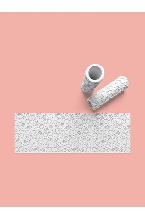 Hamur Seramik Polimer Kil Desen Verici Rulo Silindir 10 Cm Uzunluk 0882-1