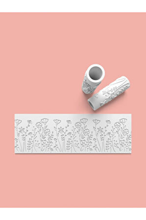 Hamur Seramik Polimer Kil Desen Verici Rulo Silindir 10 Cm Uzunluk 0882-7
