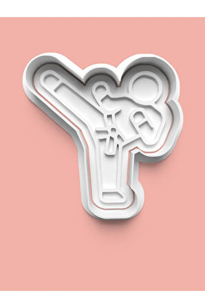 Karate Yapan Çocuk Kurabiye Kalıbı Ve Şeker Hamuru Kalıbı