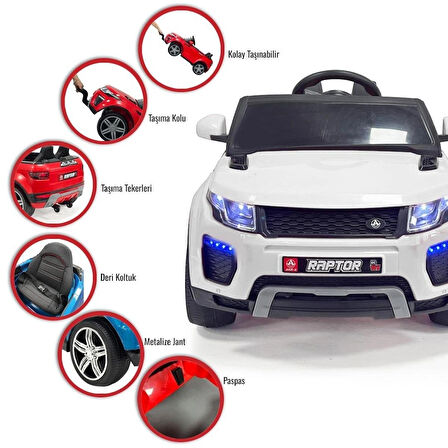 12 Volt Uzaktan Kumandalı Akülü Araba RAPTOR GT Deri Koltuk