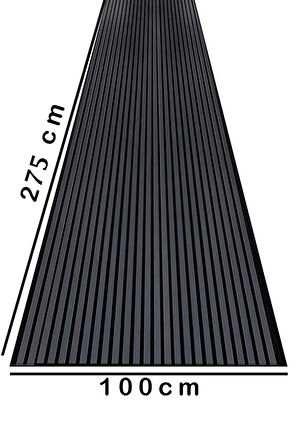 Mdf Ahşap Akustik Duvar Paneli 100 x 280 cm Antrasit