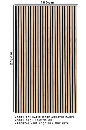 Mdf Ahşap Akustik Duvar Paneli 100 x 280 cm Safir Meşe