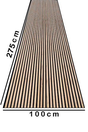 Mdf Ahşap Akustik Duvar Paneli 100 x 280 cm Safir Meşe