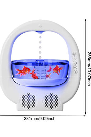 Akvaryum model ışıklı hava nemlendirici ve Hoparlör 700 Ml pembe