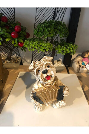 Dekoratif müzisyen köpek biblo akordiyon polyester