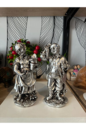 Dekoratif 2’li dede nine biblo polyester