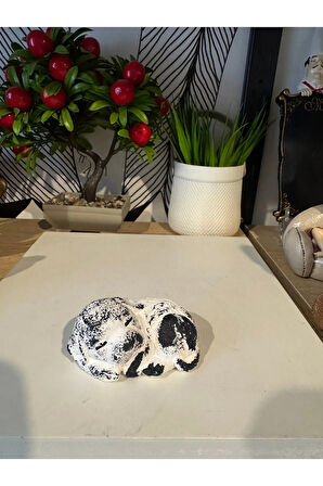Dekoratif uyuyan köpek biblo 8 cm polyester