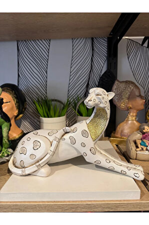 Dekoratif jaguar biblo yatan polyester
