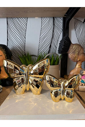 Dekoratif porselen 2’li kelebek biblo obje büyük boy