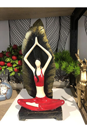 Dekoratif yoga yapan kadın biblo obje polyester