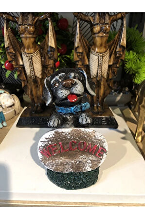 Dekoratif welcome sevimli köpek biblo polyester