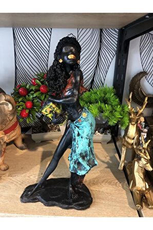 Dekoratif müzisyen Afrikalı Kadın biblo polyester