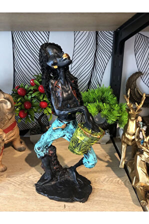 Dekoratif müzisyen Afrikalı Kadın biblo polyester