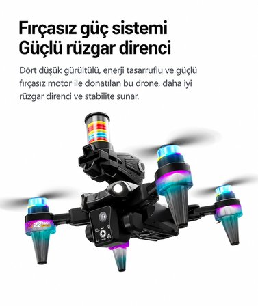 Katlanabilir Kameralı Drone, WiFi FPV Canlı Görüntü, Fırçasız Motor, Akıllı Sensör, Kumandalı RC Drone, Frisbee Atış Özellikli