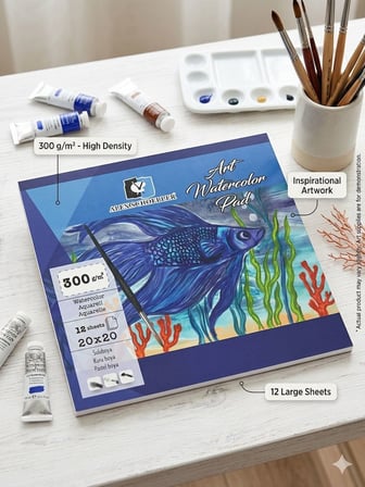 ALEX.20X20 300GR 12Lİ SPİRALLİ  ART SULU BOYA DEFTERİ ALX-3961