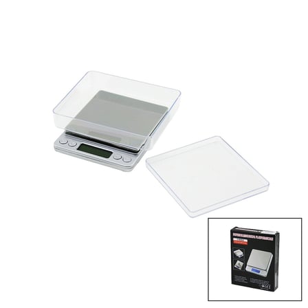 Superior I-2000 3000Gr/0.1Gr Mi̇ni̇=10.5X13Cm Hassas Tarti - Terazi̇ Şeffaf Pls.Kapak Pi̇lli̇ (5047)