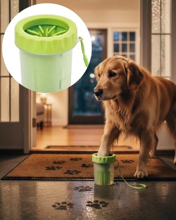 Orta Büyük Irk Köpekler İçin Pati Yıkama Kabı Pratik Hijyen Çözümü