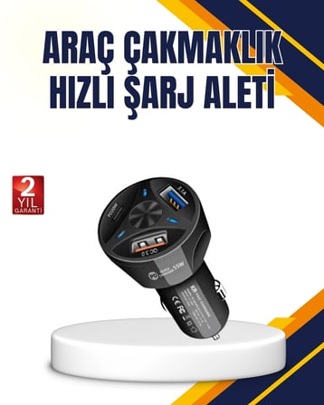 Polygold Quick Charger 55W Araç Pd Usb C Destekli