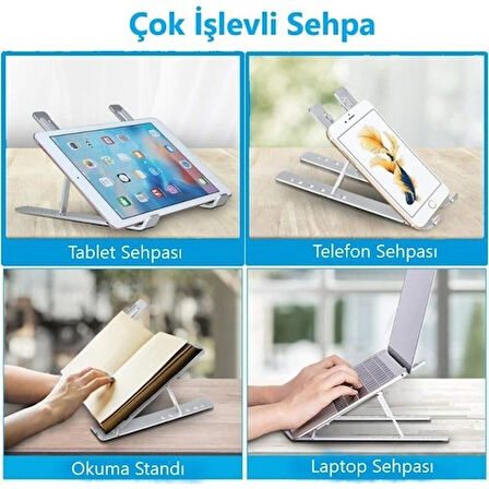 Mi7a Alüminyum Ayarlı Laptop Macbook Notebook Yükseltici Tutucu Stand