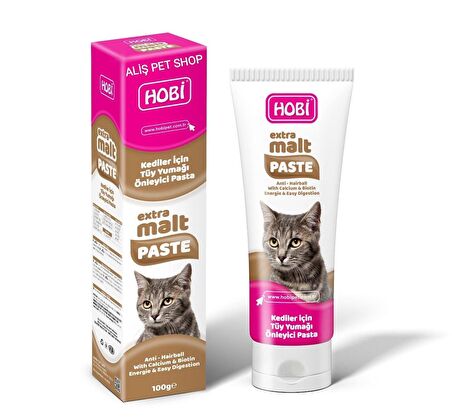 Hobi Extra Malt Paste Kediler İçin Tüy Yumağı Önleyici Pasta 100gr x 12 Adet