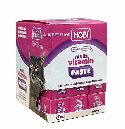 Hobi Multivitamin Paste Kediler İçin Multivitamin İçerikli Pasta 100gr x 12 Adet