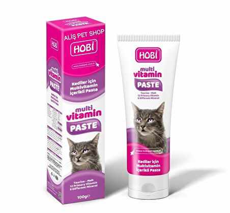 Hobi Multivitamin Paste Kediler İçin Multivitamin İçerikli Pasta 100gr x 12 Adet