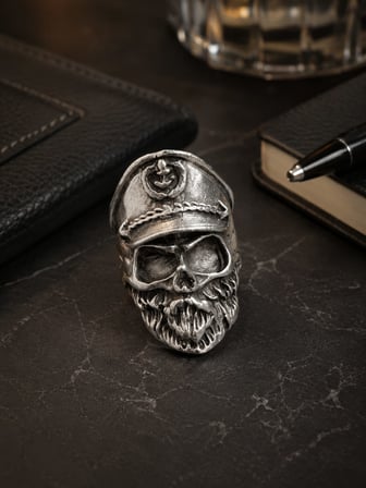Captain Dread Skull Ring Kaptan Kuru Kafa Erkek Yüzüğü
