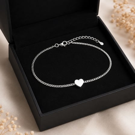 Amora Heart Anklet Kalp Işıltısı Çelik Halhal