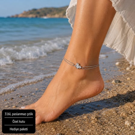 Luna Clover Anklet Luna Yonca Çelik Halhal