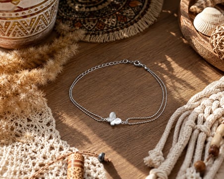 Luna Clover Anklet Luna Yonca Çelik Halhal