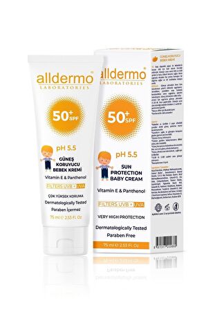 Alldermo SPF 50+ Faktör Çocuk Güneş Koruyucu Krem 75 ml