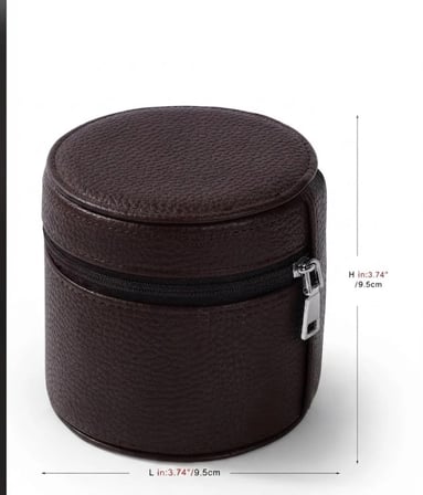 Şık suni deri oval saat organizer 