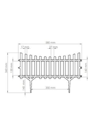 Yeni Tasarım Mini Bahçe Çiti Dekoratif Esnek Plastik Çit Peyzaj Koruma Panel Çit 58-36 Cm 1 Adet