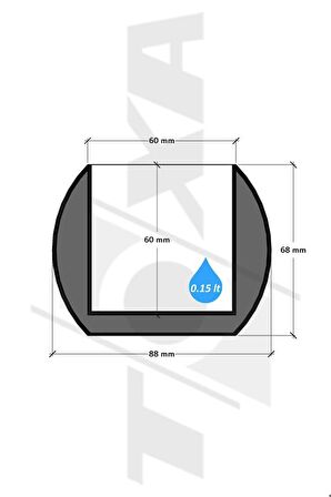1 Adet 0.15 Litre Mercan No:1 Kaktüs Sukulent Saksısı Plastik Saksı 88x68mm