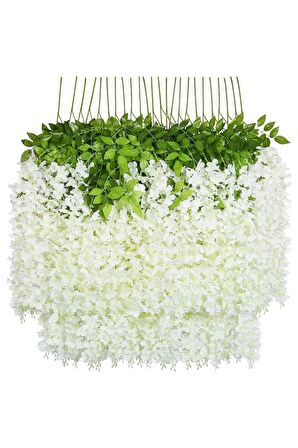 Yapay Sarkan Akasya Çiçeği 100 Cm Beyaz 12 Li Paket