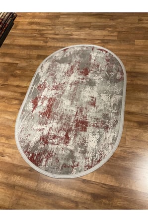 Begonvil BV03B Bordo-Krem Oval Halı