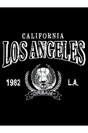 Kadın Siyah Los Angeles Bisiklet Yaka Sweatshirt