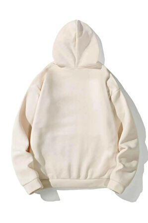 Unisex California Baskılı Oversize Kapşonlu Sweatshirt