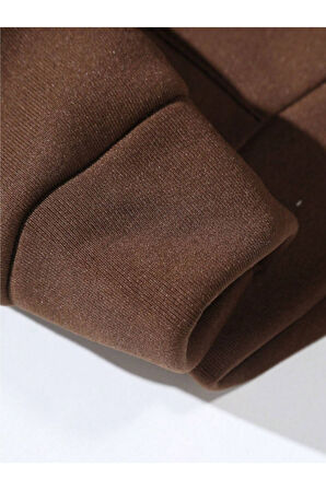 Unisex Earth Baskılı Kapüşonlu Sweatshirt