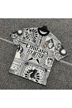 Erkek Emirates Baskılı Oversize Bisiklet Yaka T-Shirt