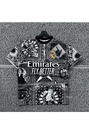 Erkek Emirates Baskılı Oversize Bisiklet Yaka T-Shirt