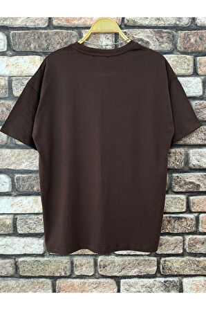 Erkek Believe Baskılı Oversize T-shirt