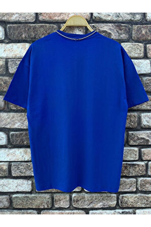 Erkek Believe Baskılı Oversize T-shirt